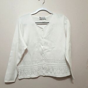 Vintage Milano design knit cotton Long-Sleeve button down Cardigan size …